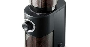 Tchibo elektrische Kaffeemühle, Edelstahlgehäuse, Edelstahlmahlwerk, 26 Mahlgradeinstellungen, Schwarz/Silber  
